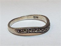 Sterling Silver And Marcasite Ring