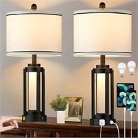 Lolikit Modern Table Lamps Set of 2, Industrial Be