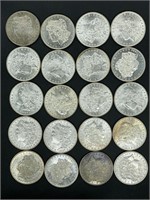 20 - uncirculated Morgan silver dollars