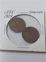 1895, 1904 Indian Head Pennies