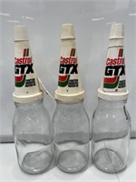 3 x Castrol GTX Plastic Tops on 1 Litre Bottles