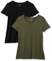 Essentials Women's Classic-Fit Short-Sleeve V-Nec