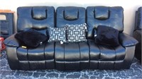 Black Leatherette Dual Recliner Couch X