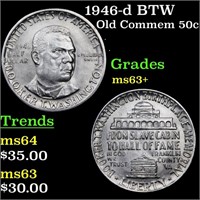 1946-d BTW Old Commem 50c Grades Select+ Unc