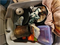 Bin of Camping Items, Cookware