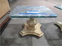 glass topped side table