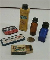 Assorted Vintage Tins & Bottles