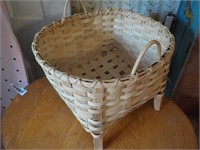 Hand made footed basket 13x14x10 UPSTAIRS BEDROOM