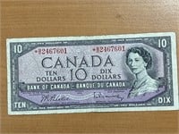 1954 Cdn $10 Bill -Replacement Bill
