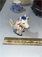 Delft Sitting Cow Cream Pitcher blue with bell