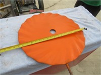 Plow Disc Painted Like a Pumpkin on Stick