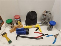 Assortment of Tools - Caulking Gun, Pliers,