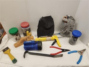 Assortment of Tools - Caulking Gun, Pliers,