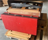 Pallet w/Hanging Wooden Cabinets, Electric Organ