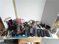 Box Of Assorted Cords, Remote Controls, Ethernet