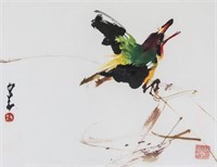 ZHAO SHAOANG Chinese 1905-1998 Watercolor on Paper