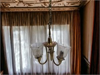 Vintage Hanging Brass Chandelier