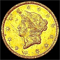 1849 Open Wreath w/ L Rare Gold Dollar NEARLY