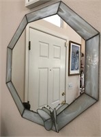 D - WALL MIRROR W/ STAINED GLASS BUTTERFLY (L99)