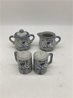 Lou Stoneware Shakers, Cream & Sugar