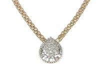 10K Gold Diamond Cluster Pendant Necklace