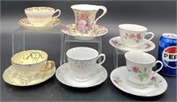 6 Vintage Teacups & Saucers Sets - Paragon +