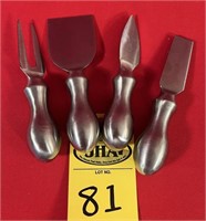 Brushed Nickel Cheese Knive Set