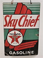 ANTIQUE PORCELAIN SKY CHIEF SIGN TEXACO 1947