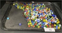 Tray of Glass Marbles.