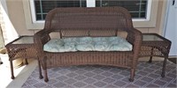 Outdoor sofa and side tables