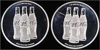 (2) 1 OZ .999 SILVER COCA-COLA ROUNDS