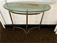 Glass Top, Demi-Lune Console Table