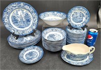 Liberty Blue English Dinnerware - Colonial Scenes