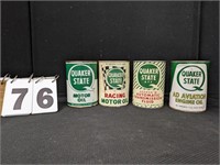 4 Quaker State Oil Cans