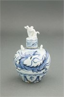 Chinese Blue&White Porcelain Jar Cover Yuan Period