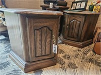 Pair of Pentagon End Tables