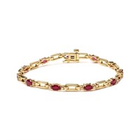 10K Gold Ruby and Diamond Bracelet