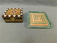 Trinket Box/Paperweight Paperweight is 1" T,