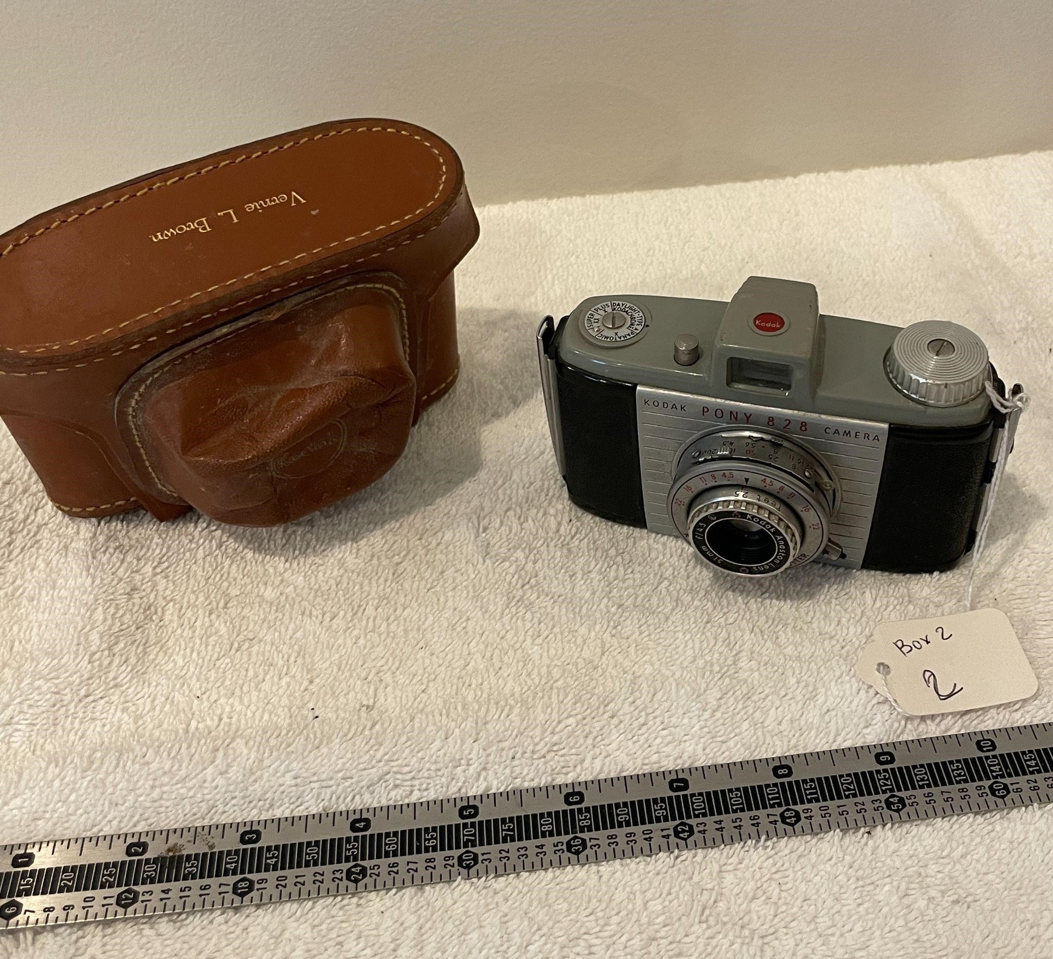 Kodak Pony 828 Film Camera with case 1946-59