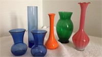 Assorted Colorful Glass Vases