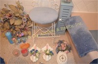 Small Decorative Chair, Candles, Bathroom Decor