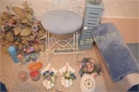 Small Decorative Chair, Candles, Bathroom Decor