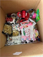 Box of party and craft items