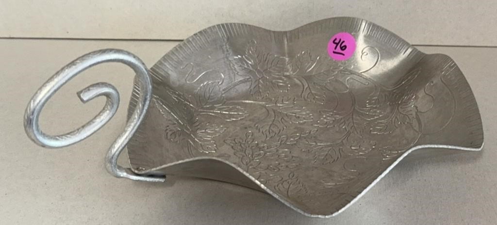 Aluminum handled nut dish