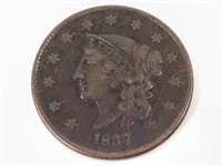 1837 Large Cent, Plain Cord, Small Letters