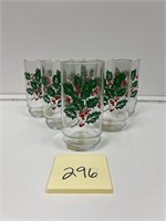 Holly Berry Glasses Winter Tumblers