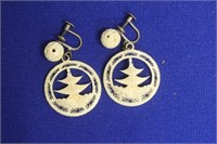 A Pair of Chinese Bone Earrings