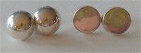 Lot of two pairs of Sterling Silver Pierced