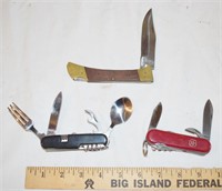 LOT - 3 KNIVES - CAMPING KNIFE, ETC.
