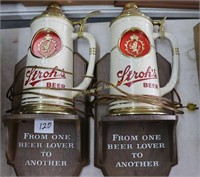 Pair of Stroh's Light Up Signs
